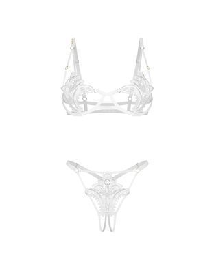 Комплект Obsessive Luise Sublim White 2-pcs crotchless set S/M