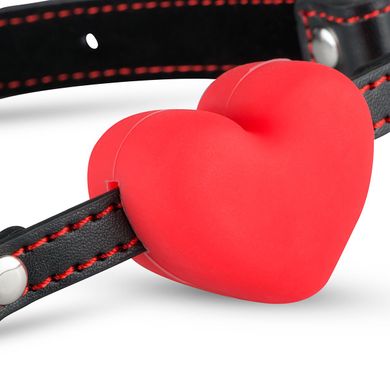 Силіконовий кляп у вигляді серця Whipped - Heart Ball Gag, Черный/красный