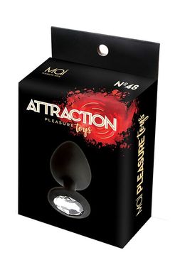 Анальна пробка з кристалом MAI Attraction Toys №48 Black (мята упаковка)