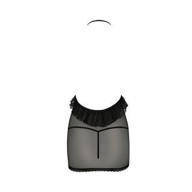Сорочка прозора приталена Passion ERZA CHEMISE XXL/XXXL, black, трусики, XXL/XXXL, XXL/XXXL