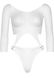 Боді Leg Avenue Top bodysuit with thong back White