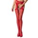 Эротические колготки-бодистокинг Passion S005 red, имитация чулок и пояса для чулок, Красный, Универсальный, Красный