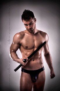 Мужские трусики под латекс Passion 008 THONG black XXL/XXXL, S\M