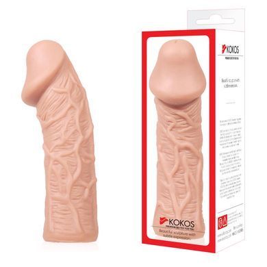 Насадка на член Kokos Extreme Sleeve ES.05 розмір S, потовщувальна, стимулюючий рельєф, Тілесний, Телесный