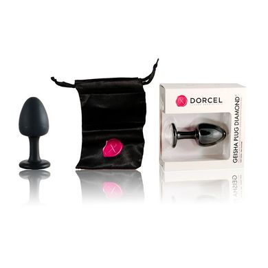 Анальна пробка Dorcel Geisha Plug Diamond XL з кулькою всередині, створює вібрації, макс діаметр 4,5, Чорний