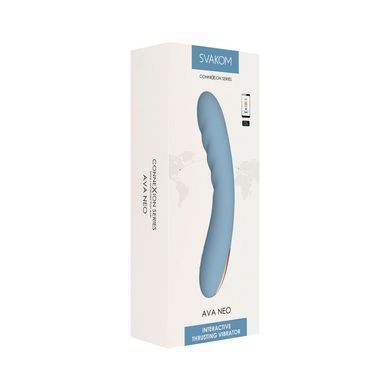 Смарт-вібратор з пульсацією Svakom Ava Neo Cornflower Blue, 15 режимів роботи, водонепроникний