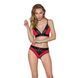 Эластичный топ с кружевом Passion PS001 TOP M, red-black, M