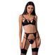 Распродажа!!! Комплект белья PERDITA SET black L/XL - Passion: стрэпы: лиф, стринги и пояс для чулок, L/XL, L/XL
