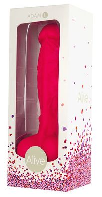 Фалоімітатор Alive Adam Pink L, двошаровий, силікон + Silexpan, діаметр 4 см, Рожевий, Рожевий