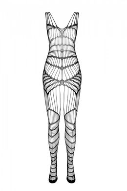 Чорний ажурний бодістокінг зі складним вертикальним плетінням Casmir CA004, Чорний