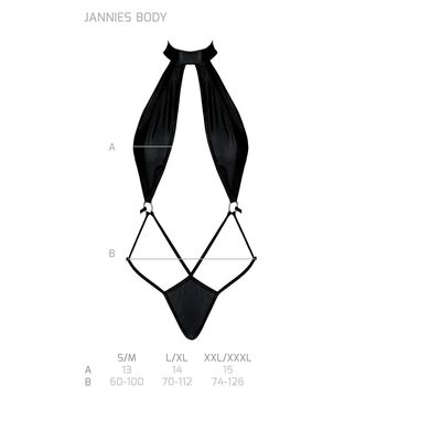 Боді-халтер з екошкіри Passion JANNIES BODY L/XL black