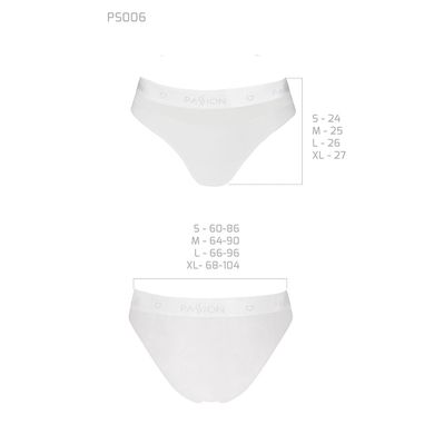 Трусики з прозорою вставкою Passion PS006 PANTIES white, size XL, L
