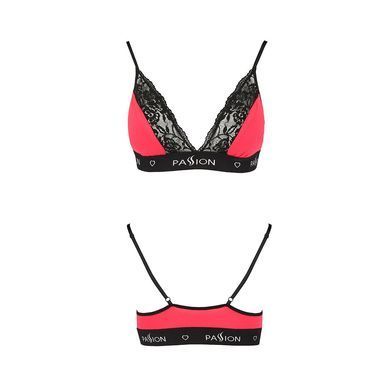 Еластичний топ з мереживом Passion PS001 TOP S, red-black, S