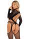 Бодістокінг 2 в 1 Leg Avenue Bodystocking with cutout teddy, One Size, чорний, панчохи-сітки і тедді