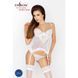 Корсет с пажами Passion JANET CORSET L/XL, white, трусики, полупрозрачный, Белый, L/XL, Белый