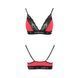 Еластичний топ з мереживом Passion PS001 TOP S, red-black, S