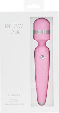 Розкішний вібромасажер PILLOW TALK - Cheeky Pink з кристалом Swarovsky, плавне підвищення потужності, Рожевий, Рожевий