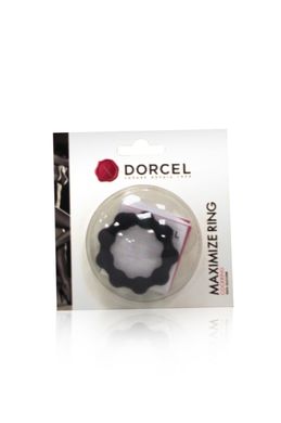 Ерекційне кільце Dorcel Maximize Ring, еластичне, зі стимулюючими кульками, Чорний, Чорний
