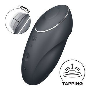 Вібростимулятор-пульсатор Satisfyer Tap & Climax 1 Grey, ефект постукування пальцем, 2 мотори