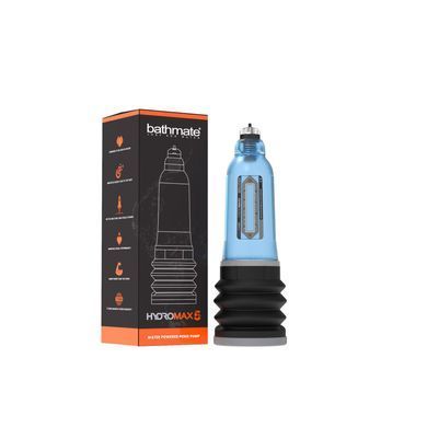 Гидропомпа Bathmate Hydromax 5 Blue, для члена длиной от 7,5 до 12,5см, диаметр до 4,5 см, Голубой