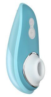 Вакуумный клиторальный стимулятор Womanizer Liberty Blue, магнитная крышка, 2 насадки, Голубой, Голубой