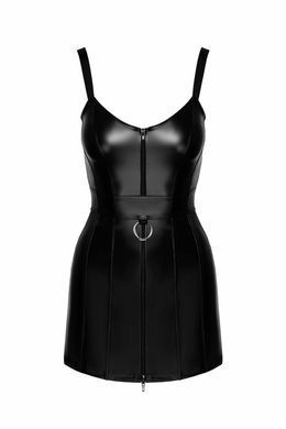 Платье Noir Handmade F320 Starlet, XXL, под латекс, мини, молния по всей длине, кольцо на поясе
