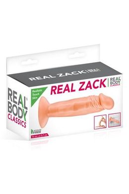 Фалоімітатор Real Body — Real Zack Flesh, TPE, діаметр 3,7 см, Тілесний