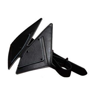Маска на очі LOCKINK Vixen Blindfold, чорна, натуральна шкіра, регульований обсяг