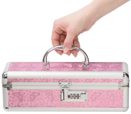 Кейс для зберігання секс-іграшок BMS Factory - The Toy Chest Lokable Vibrator Case Pink з кодовим за, Рожевий