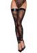 Чулки без мыска Noir Handmade F243 Tulle stockings with patterned flock embroidery, S