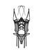 Корсет Obsessive Dominna cupless corset & crotchless thong L/XL