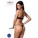 Комплект білизни Passion Exclusive QUENTRIS BIKINI S/M, black, стрінги і напіввідкритий ліф, S/M, S/M