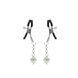 Затискачі для сосків із сердечком Liebe Seele Glow-in-dark Nipple Clamps Green, світяться в темряві