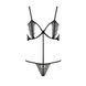Комплект білизни Passion Exclusive QUENTRIS BIKINI S/M, black, стрінги і напіввідкритий ліф, S/M, S/M