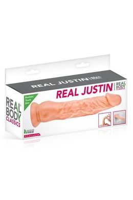 Фалоімітатор Real Body — Real Justin Flesh, TPE, діаметр 4,2 см, Тілесний