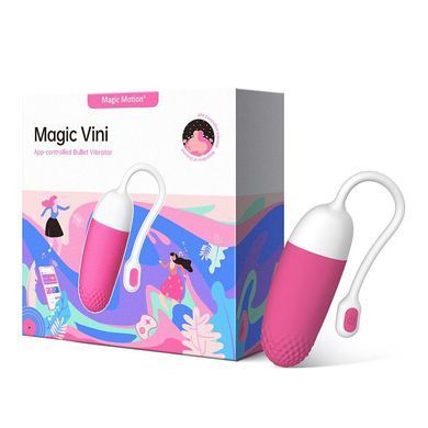 Смарт-віброяйце Magic Motion Vini Pink, керування зі смартфона, Розовый/белый