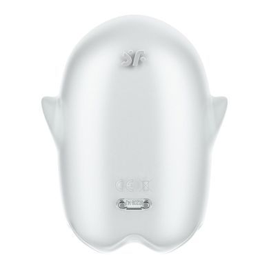 Вакуумный клиторальный стимулятор с вибрацией Satisfyer Glowing Ghost White, светится в темноте