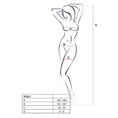 Сексуальний бодістокінг Passion BS065 One Size, White, комбінезон, велика сітка, Білий