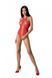 Бодістокінг з імітацією корсетної шнурівки Passion BS094 One Size, red, квітковий візерунок, з досту