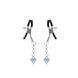 Зажимы для сосков с сердечком Liebe Seele Glow-in-dark Nipple Clamps Blue, светятся в темноте