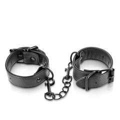 Наручники Fetish Tentation Adjustable Handcuffs, регулируемые, съемная цепочка с карабинами, Черный