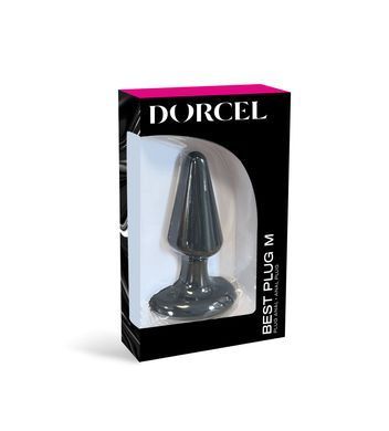Анальна пробка Dorcel Best Plug M м'який soft-touch силікон, макс. діаметр 4,1см, Чорний, Чорний