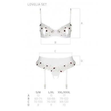 Сексуальний комплект з поясом для панчіх LOVELIA SET white L/XL - Passion
