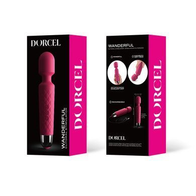 Минивибромассажер Dorcel Wand Wanderful Magenta мощный, водонепроницаемый, 18 режимов работы, Розовый, Розовый