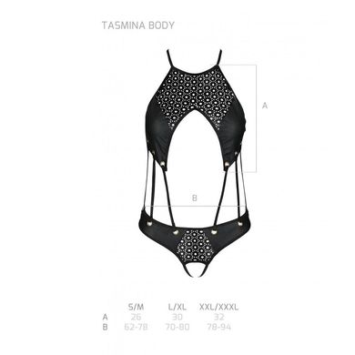 Розпродаж!!! Боді з екошкіри з ремінцями та перфорацією Tamaris Body black L/XL — Passion, Чорний
