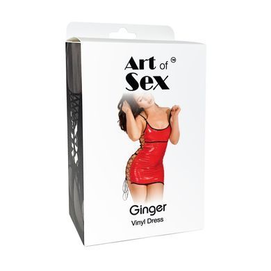 Сексуальное лакированное платье на шнуровке Art of Sex - Ginger черное L-2XL