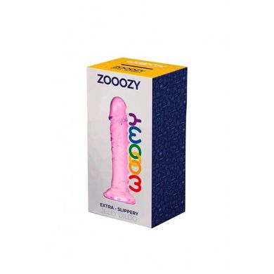 Фалоимитатор Wooomy Zooozy, присоска, совместим с трусиками для страпона, длина 14,7см, диам. 3,7см, Розовый