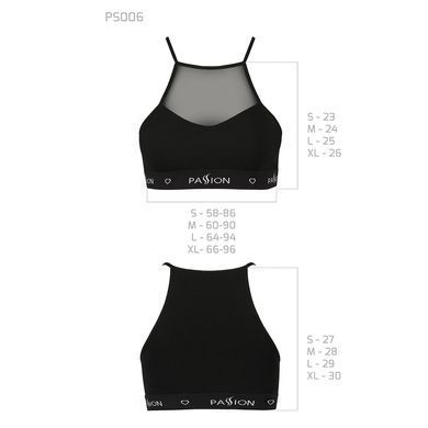Спортивный топ с прозрачной вставкой Passion PS006 TOP M, black, M