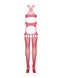 Бодістокінг Obsessive Bodystocking G313 S/M/L red, шнурівка, геометричний декор