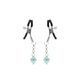 Затискачі для сосків із сердечком Liebe Seele Glow-in-dark Nipple Clamps Light Blue, світяться в темряві
